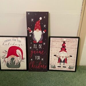 Christmas Gnome Wall Art Trio
